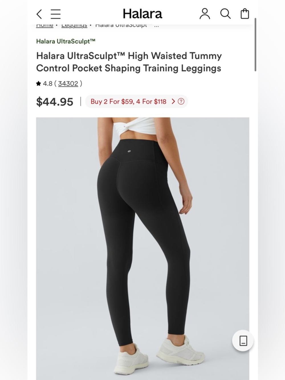 HALARA Leggings High Waisted Tummy Control Pocket Shaping Training NWT Small